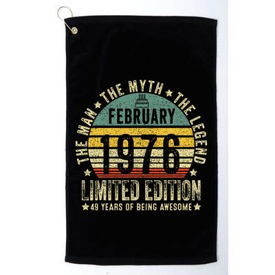 49th Birthday Gifts Vintage February 1976 49 Years Old Golf Towel
