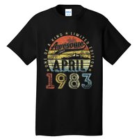 40th Birthday Gift Awesome Since April 1983 40 Year Old Tall T-Shirt