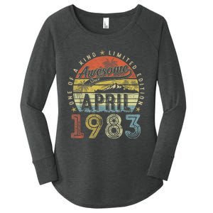 40th Birthday Gift Awesome Since April 1983 40 Year Old Women's Perfect Tri Tunic Long Sleeve Shirt