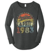 40th Birthday Gift Awesome Since April 1983 40 Year Old Women's Perfect Tri Tunic Long Sleeve Shirt