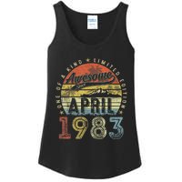 40th Birthday Gift Awesome Since April 1983 40 Year Old Ladies Essential Tank