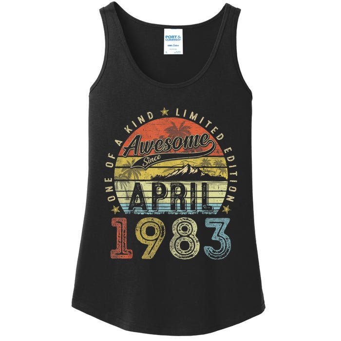 40th Birthday Gift Awesome Since April 1983 40 Year Old Ladies Essential Tank