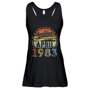 40th Birthday Gift Awesome Since April 1983 40 Year Old Ladies Essential Flowy Tank