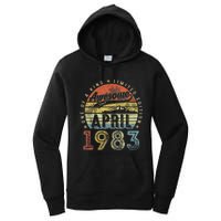 40th Birthday Gift Awesome Since April 1983 40 Year Old Women's Pullover Hoodie