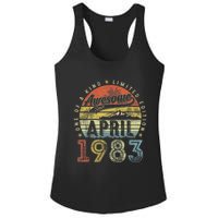 40th Birthday Gift Awesome Since April 1983 40 Year Old Ladies PosiCharge Competitor Racerback Tank