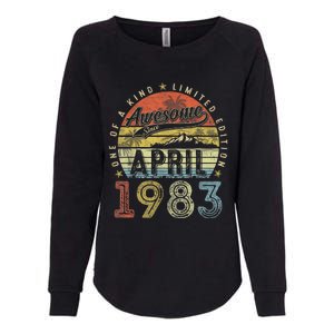 40th Birthday Gift Awesome Since April 1983 40 Year Old Womens California Wash Sweatshirt