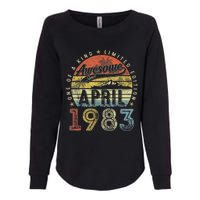 40th Birthday Gift Awesome Since April 1983 40 Year Old Womens California Wash Sweatshirt