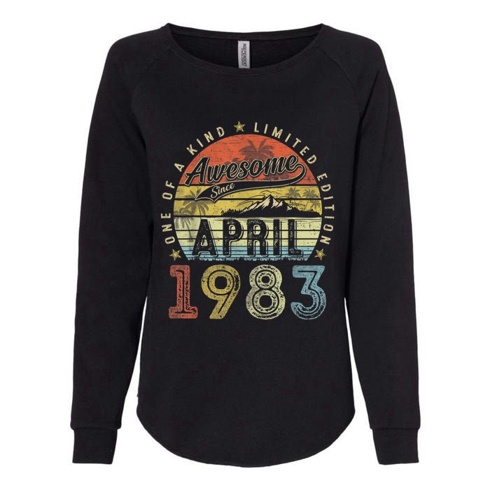 40th Birthday Gift Awesome Since April 1983 40 Year Old Womens California Wash Sweatshirt