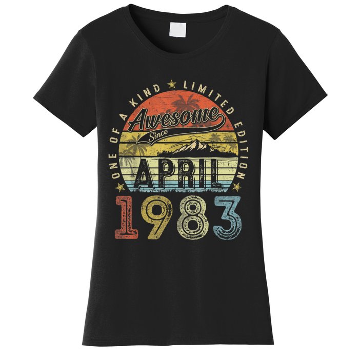 40th Birthday Gift Awesome Since April 1983 40 Year Old Women's T-Shirt