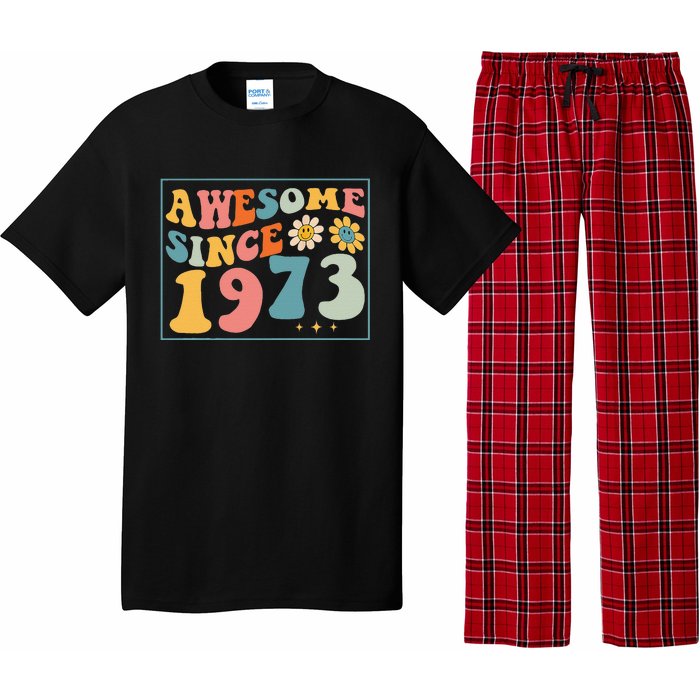 49th Birthday Gifts Awesome Since 1973 49 Years Old Groovy Pajama Set