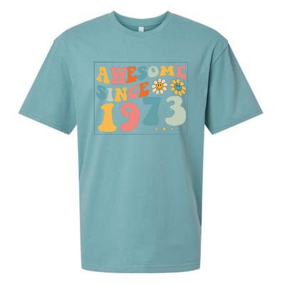 49th Birthday Gifts Awesome Since 1973 49 Years Old Groovy Sueded Cloud Jersey T-Shirt