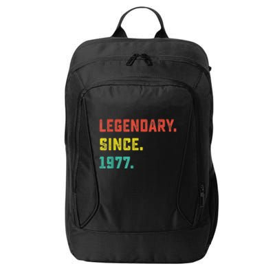 46th Birthday Gift Vintage Legendary Since 1977 46 Year Old City Backpack