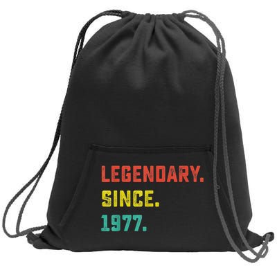 46th Birthday Gift Vintage Legendary Since 1977 46 Year Old Sweatshirt Cinch Pack Bag