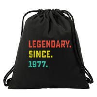 46th Birthday Gift Vintage Legendary Since 1977 46 Year Old Drawstring Bag