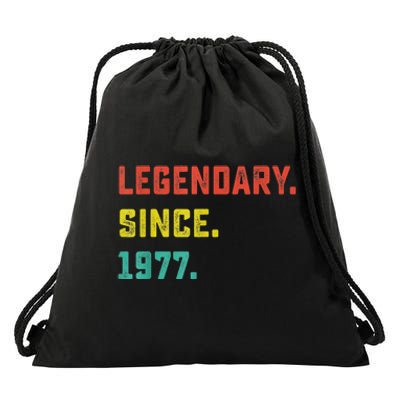 46th Birthday Gift Vintage Legendary Since 1977 46 Year Old Drawstring Bag