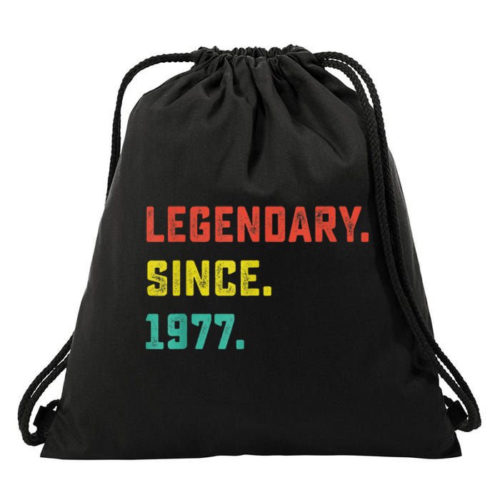 46th Birthday Gift Vintage Legendary Since 1977 46 Year Old Drawstring Bag