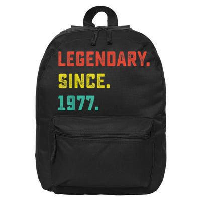 46th Birthday Gift Vintage Legendary Since 1977 46 Year Old 16 in Basic Backpack