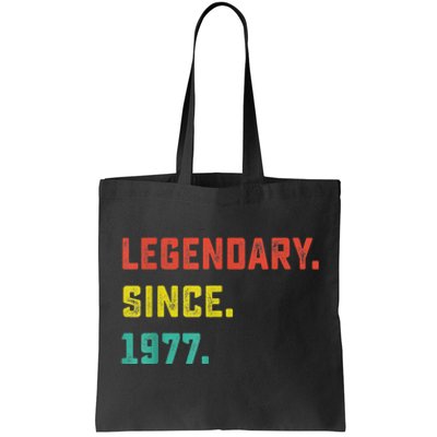 46th Birthday Gift Vintage Legendary Since 1977 46 Year Old Tote Bag