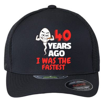 40th Birthday Gag Sperm. 40 Years Of Awesome Funny Sperm Flexfit Unipanel Trucker Cap