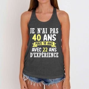 40th Birthday Gift For Humour Je N'ai Pas 40 Gift Women's Knotted Racerback Tank