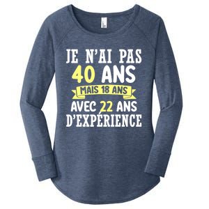 40th Birthday Gift For Humour Je N'ai Pas 40 Gift Women's Perfect Tri Tunic Long Sleeve Shirt