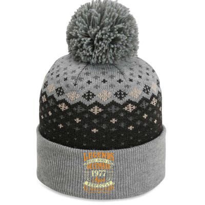 45th Birthday Gift 45 Years Old Legends Born December 1977 The Baniff Cuffed Pom Beanie