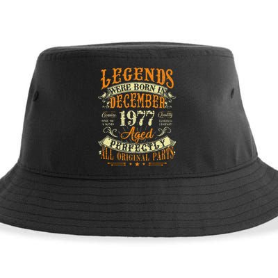 45th Birthday Gift 45 Years Old Legends Born December 1977 Sustainable Bucket Hat