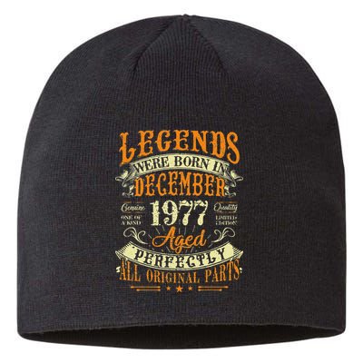 45th Birthday Gift 45 Years Old Legends Born December 1977 Sustainable Beanie