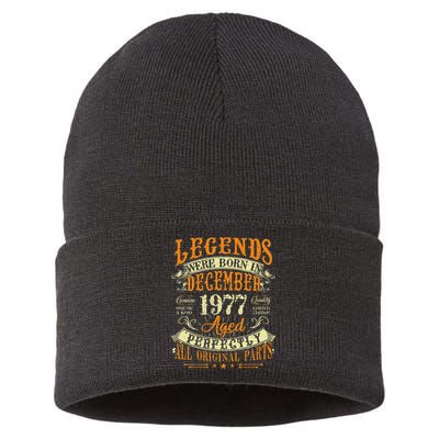 45th Birthday Gift 45 Years Old Legends Born December 1977 Sustainable Knit Beanie