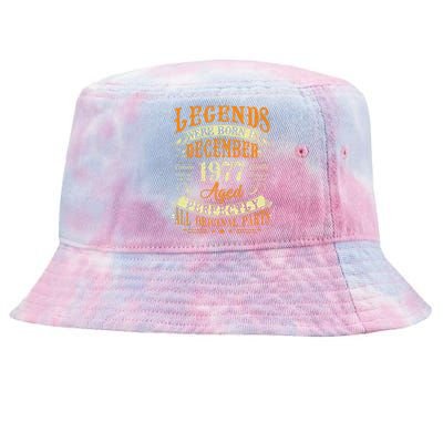 45th Birthday Gift 45 Years Old Legends Born December 1977 Tie-Dyed Bucket Hat