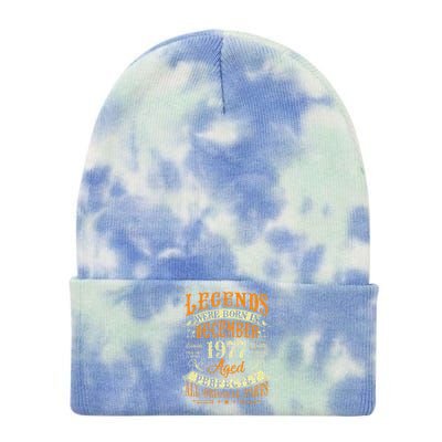 45th Birthday Gift 45 Years Old Legends Born December 1977 Tie Dye 12in Knit Beanie