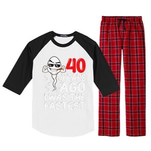 40th Birthday Gag Dress 40 Years Ago I Was The Fastest Funny Raglan Sleeve Pajama Set