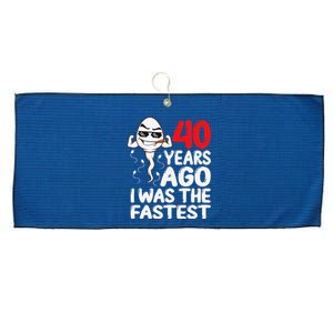 40th Birthday Gag Dress 40 Years Ago I Was The Fastest Funny Large Microfiber Waffle Golf Towel