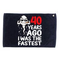 40th Birthday Gag Dress 40 Years Ago I Was The Fastest Funny Grommeted Golf Towel