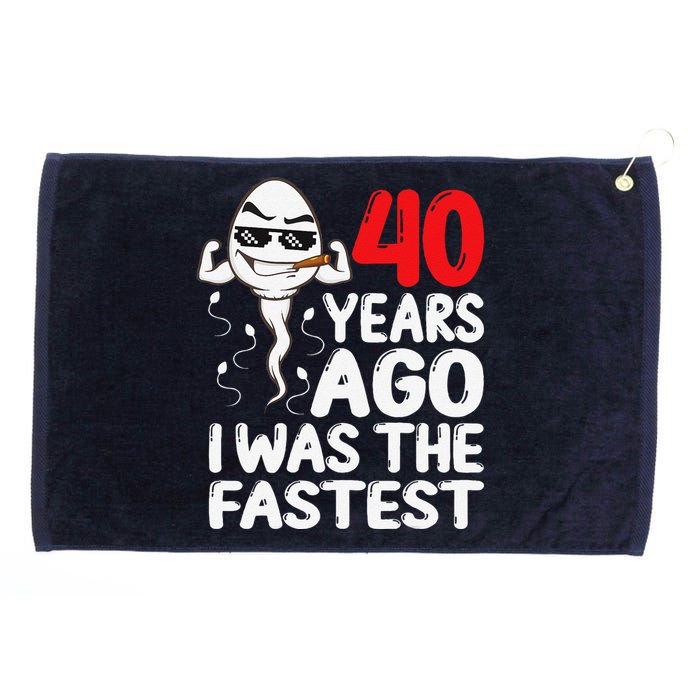 40th Birthday Gag Dress 40 Years Ago I Was The Fastest Funny Grommeted Golf Towel