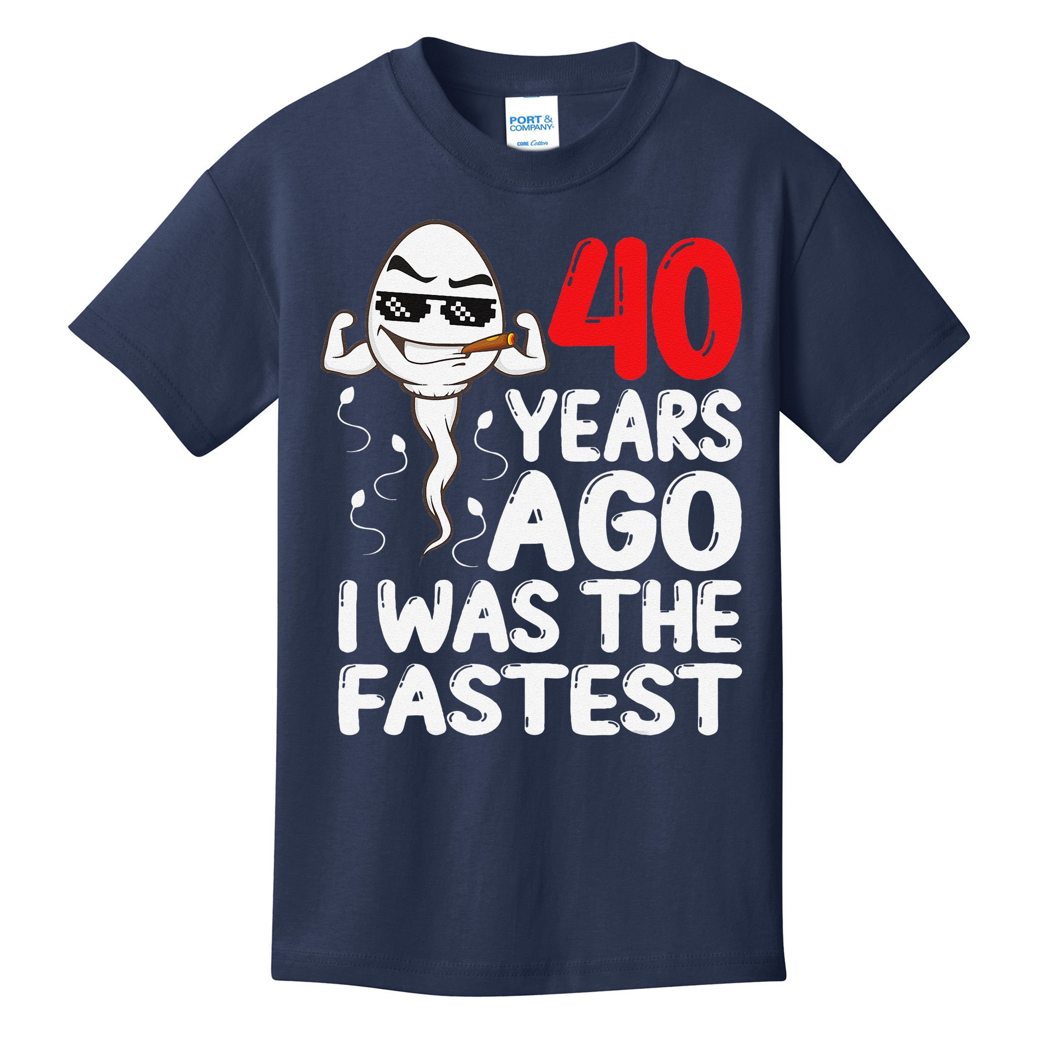 40th Birthday Gag Dress 40 Years Ago I Was The Fastest Funny Kids T-Shirt