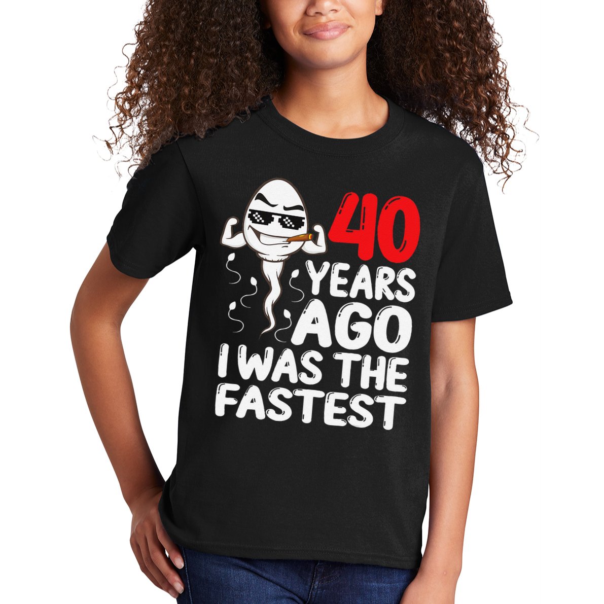 40th Birthday Gag Dress 40 Years Ago I Was The Fastest Funny Kids T-Shirt