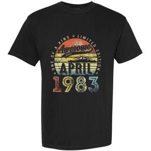 40th Birthday Gift Awesome Since April 1983 40 Year Old Garment-Dyed Heavyweight T-Shirt