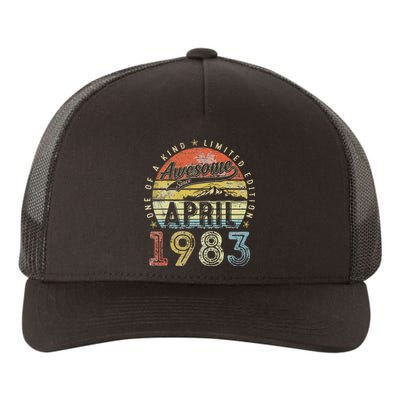 40th Birthday Gift Awesome Since April 1983 40 Year Old Yupoong Adult 5-Panel Trucker Hat