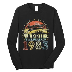 40th Birthday Gift Awesome Since April 1983 40 Year Old Long Sleeve Shirt