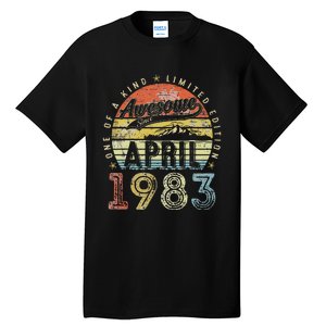 40th Birthday Gift Awesome Since April 1983 40 Year Old Tall T-Shirt