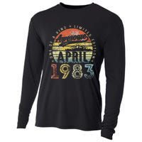 40th Birthday Gift Awesome Since April 1983 40 Year Old Cooling Performance Long Sleeve Crew