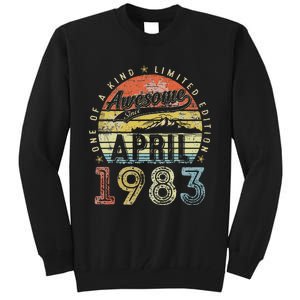 40th Birthday Gift Awesome Since April 1983 40 Year Old Tall Sweatshirt