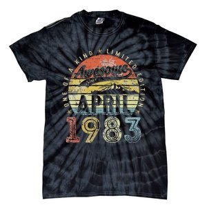 40th Birthday Gift Awesome Since April 1983 40 Year Old Tie-Dye T-Shirt