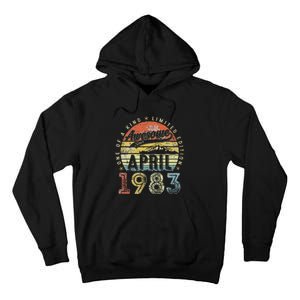 40th Birthday Gift Awesome Since April 1983 40 Year Old Tall Hoodie