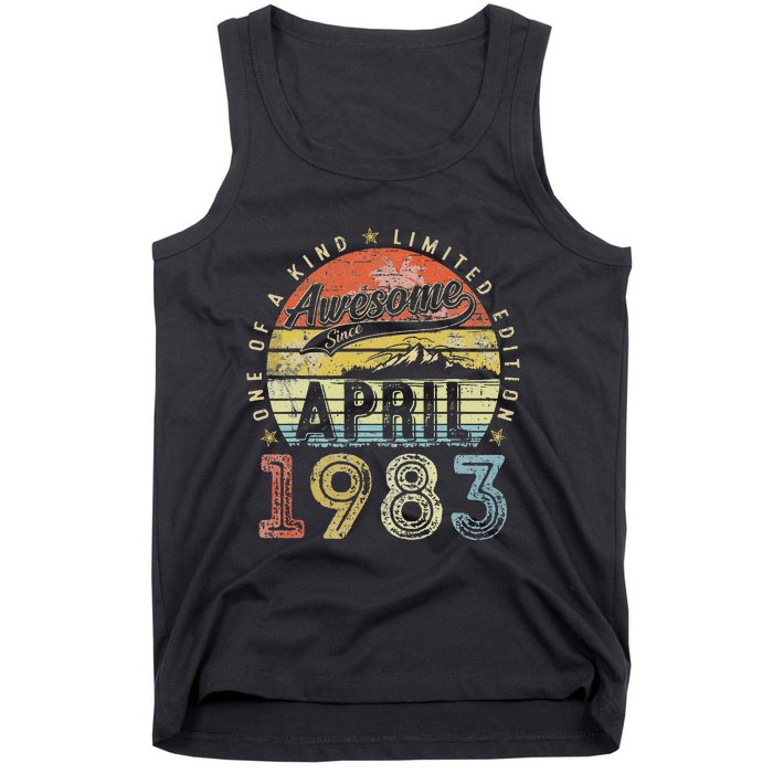 40th Birthday Gift Awesome Since April 1983 40 Year Old Tank Top