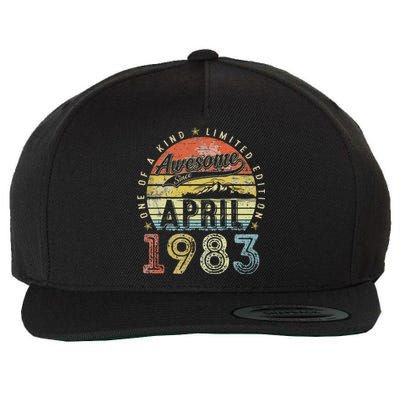 40th Birthday Gift Awesome Since April 1983 40 Year Old Wool Snapback Cap