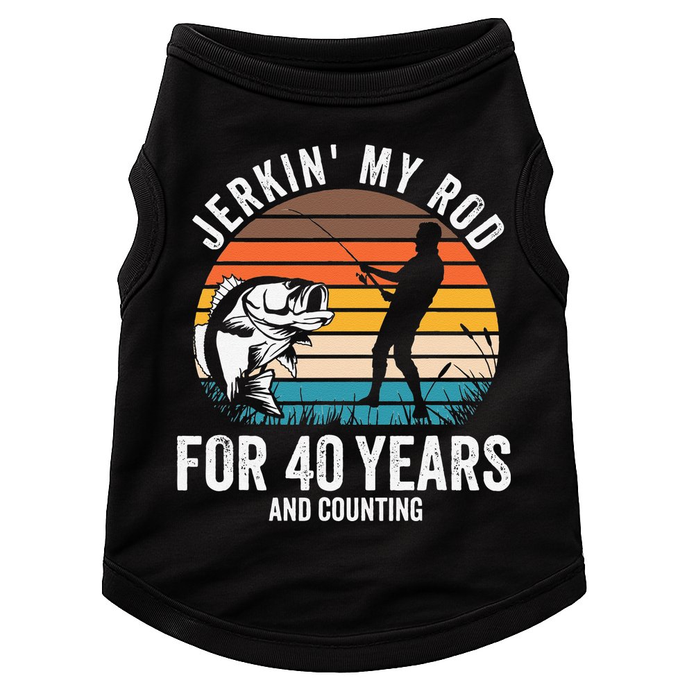 40th Birthday Gift For Fisherman Funny Fishing 40 Bday Doggie Tank