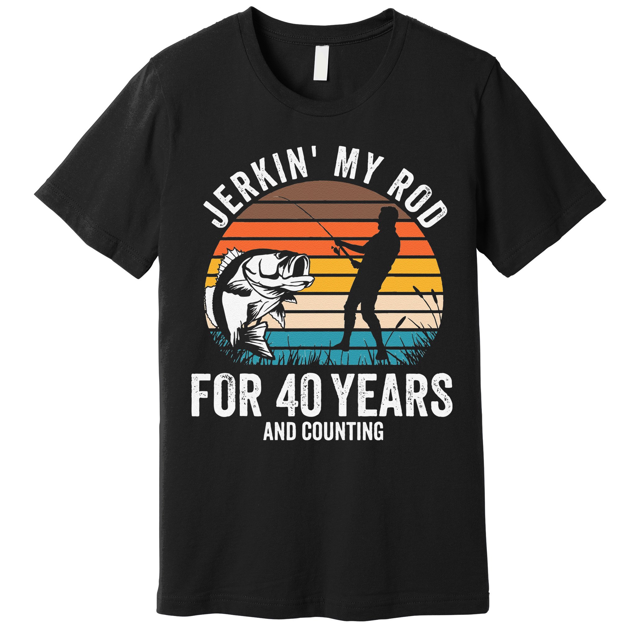 40th Birthday Gift For Fisherman Funny Fishing 40 Bday Premium T-Shirt