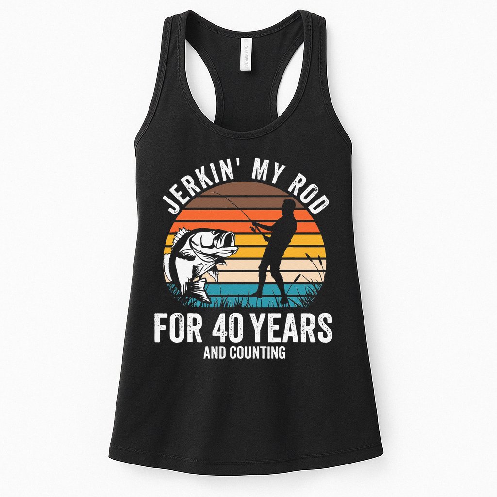 40th Birthday Gift For Fisherman Funny Fishing 40 Bday Womens Tank Top